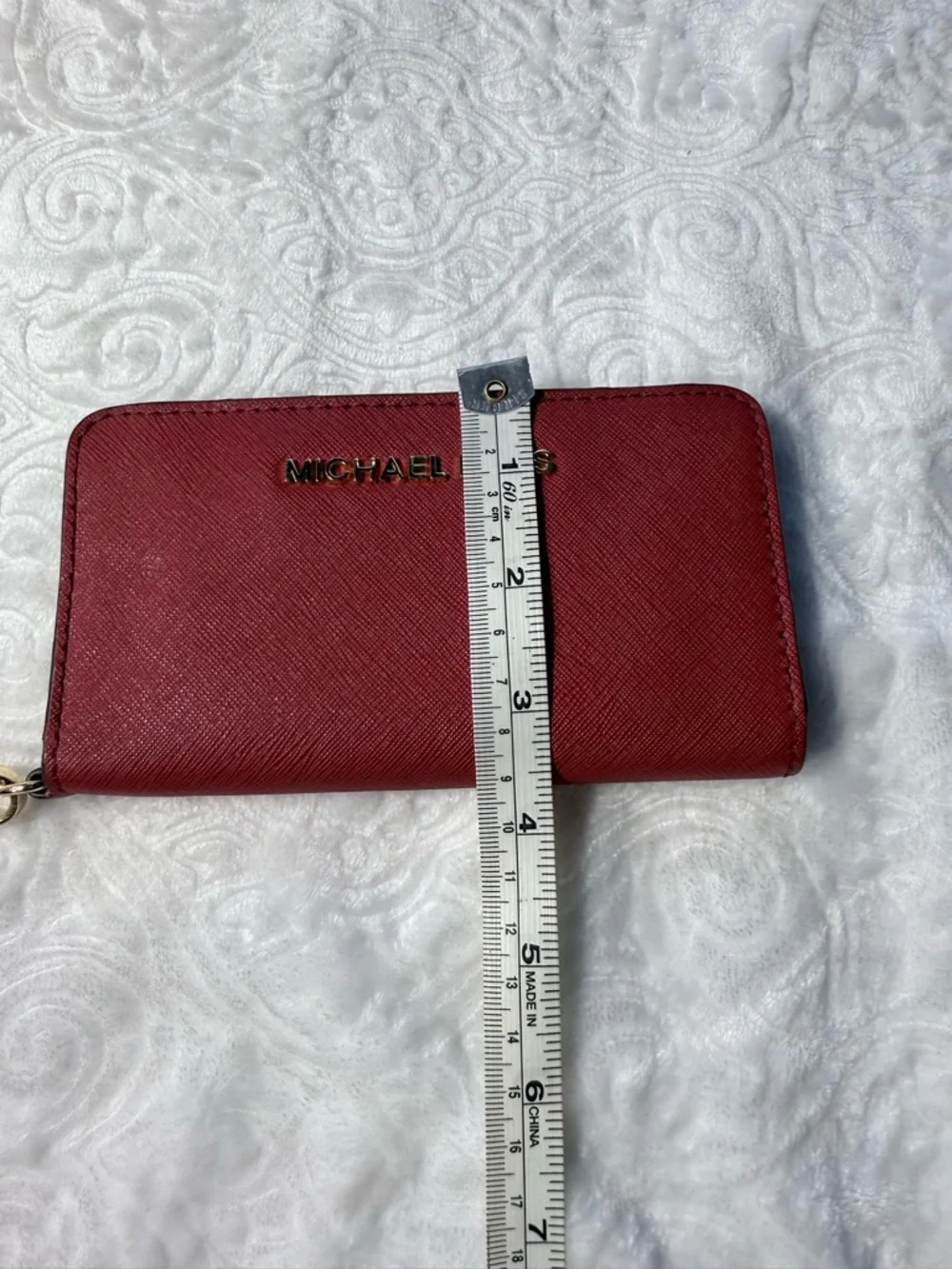 Michael Kors Wallet Bundle Green Zip Around & Red Wristlet Wallet